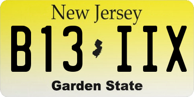 NJ license plate B13IIX