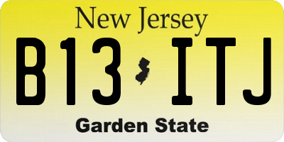 NJ license plate B13ITJ