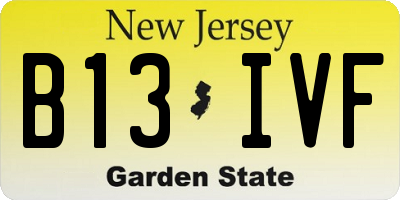 NJ license plate B13IVF