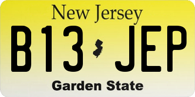 NJ license plate B13JEP