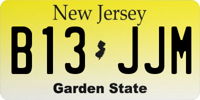 NJ license plate B13JJM