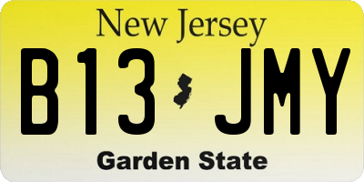 NJ license plate B13JMY