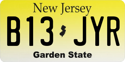 NJ license plate B13JYR