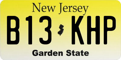 NJ license plate B13KHP