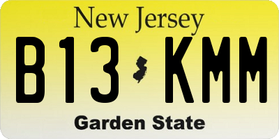 NJ license plate B13KMM