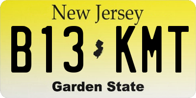 NJ license plate B13KMT