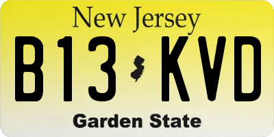NJ license plate B13KVD