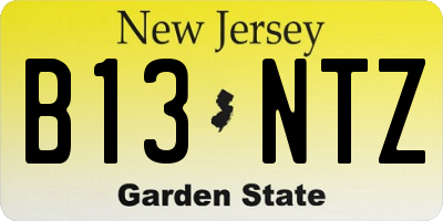 NJ license plate B13NTZ