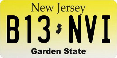 NJ license plate B13NVI