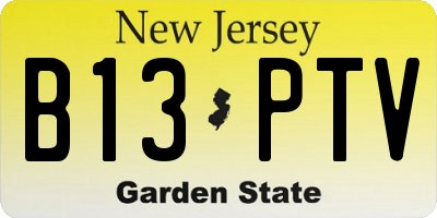 NJ license plate B13PTV