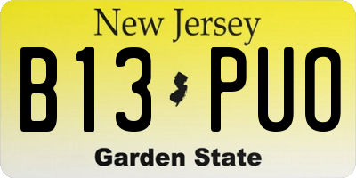 NJ license plate B13PUO