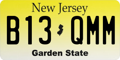 NJ license plate B13QMM