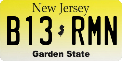 NJ license plate B13RMN