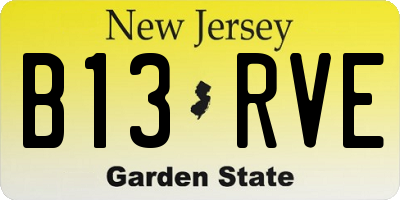 NJ license plate B13RVE