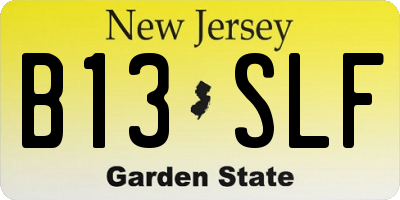 NJ license plate B13SLF