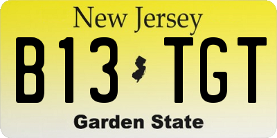 NJ license plate B13TGT