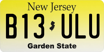 NJ license plate B13ULU