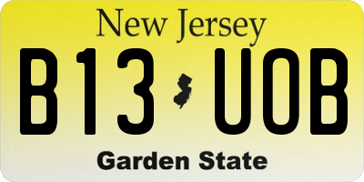 NJ license plate B13UOB