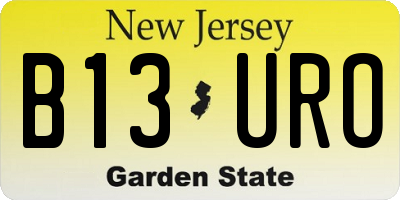 NJ license plate B13URO