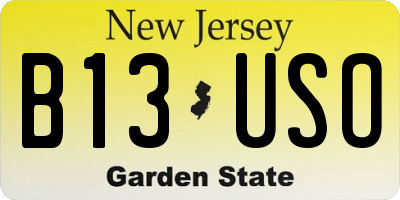 NJ license plate B13USO
