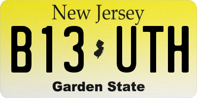NJ license plate B13UTH