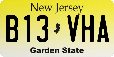 NJ license plate B13VHA
