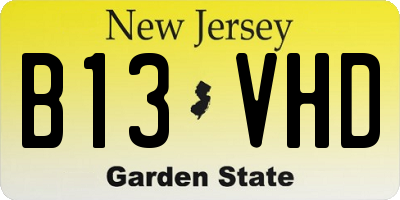 NJ license plate B13VHD