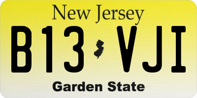 NJ license plate B13VJI