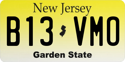 NJ license plate B13VMO