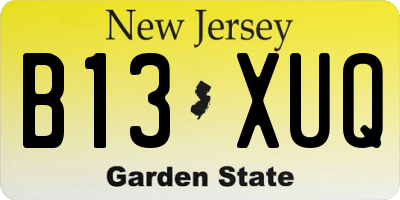 NJ license plate B13XUQ