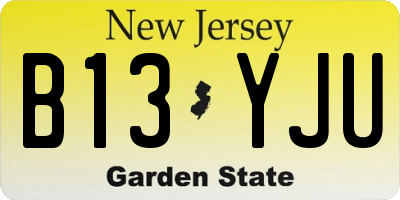 NJ license plate B13YJU