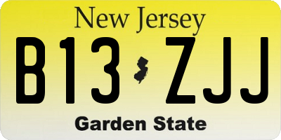 NJ license plate B13ZJJ
