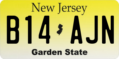 NJ license plate B14AJN
