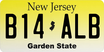 NJ license plate B14ALB
