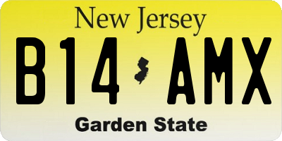 NJ license plate B14AMX
