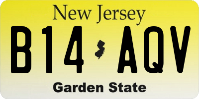 NJ license plate B14AQV