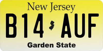 NJ license plate B14AUF