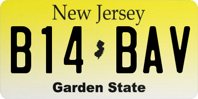 NJ license plate B14BAV
