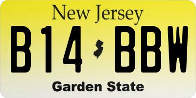 NJ license plate B14BBW