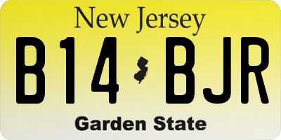 NJ license plate B14BJR