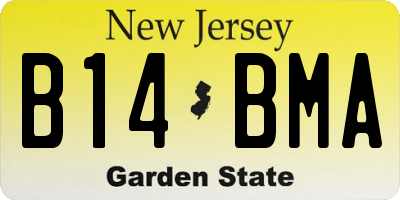 NJ license plate B14BMA