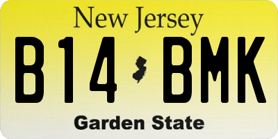 NJ license plate B14BMK