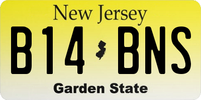 NJ license plate B14BNS
