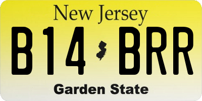 NJ license plate B14BRR