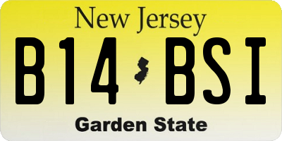 NJ license plate B14BSI