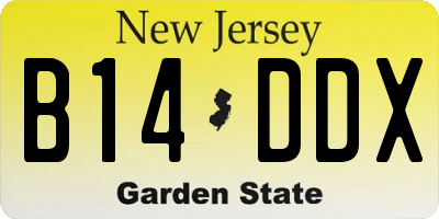 NJ license plate B14DDX