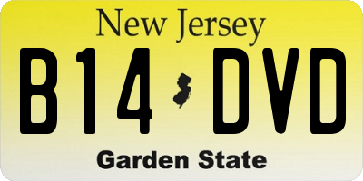 NJ license plate B14DVD