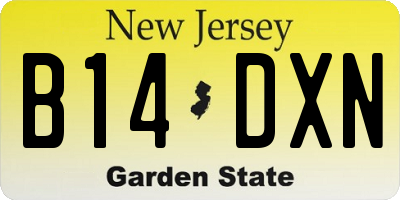 NJ license plate B14DXN