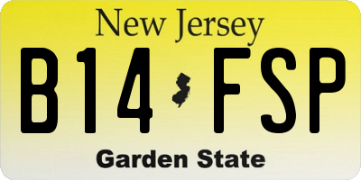 NJ license plate B14FSP