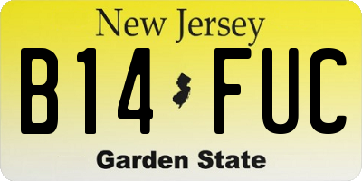 NJ license plate B14FUC